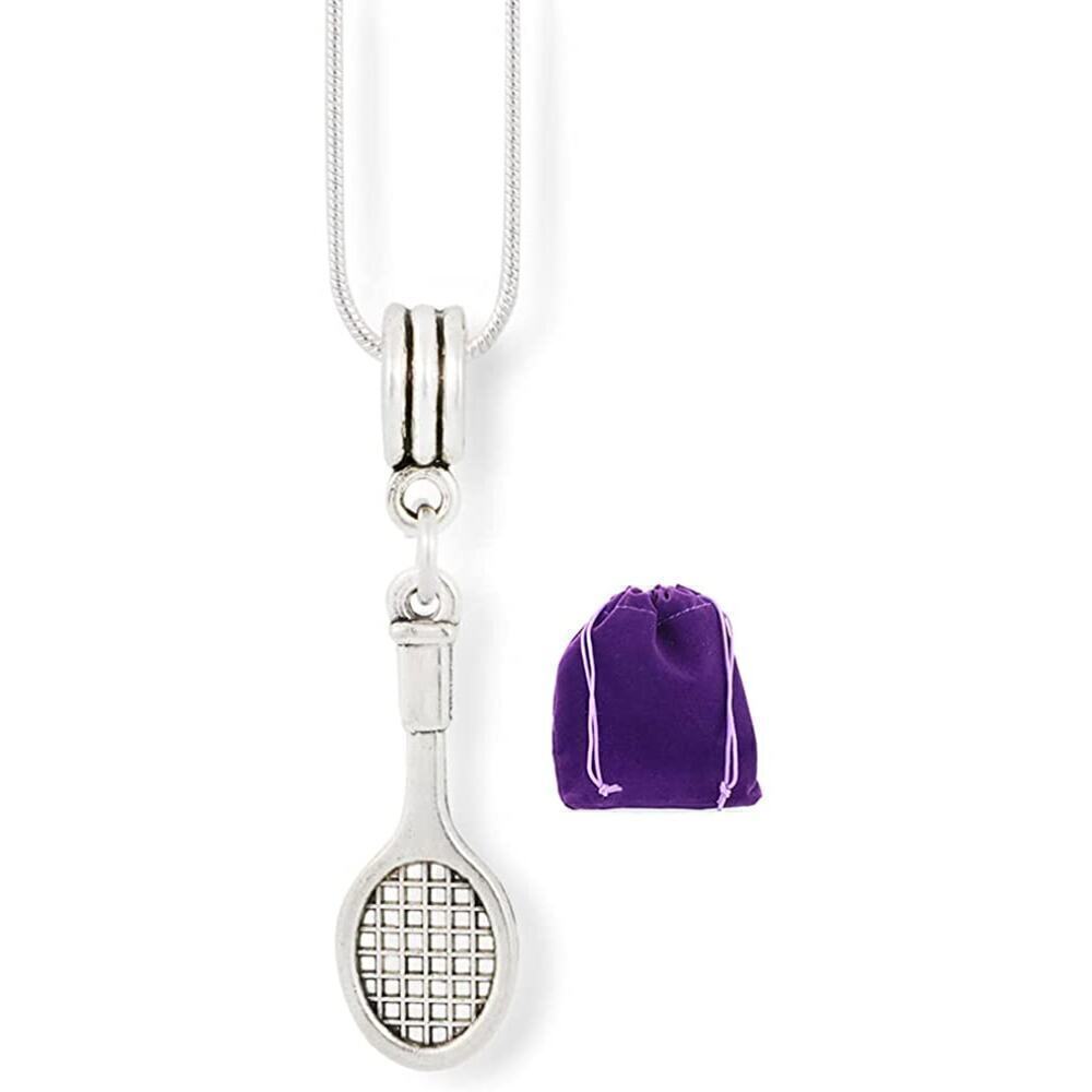 Tennis Racquet Necklace Sport Charm Snake Chain Necklace